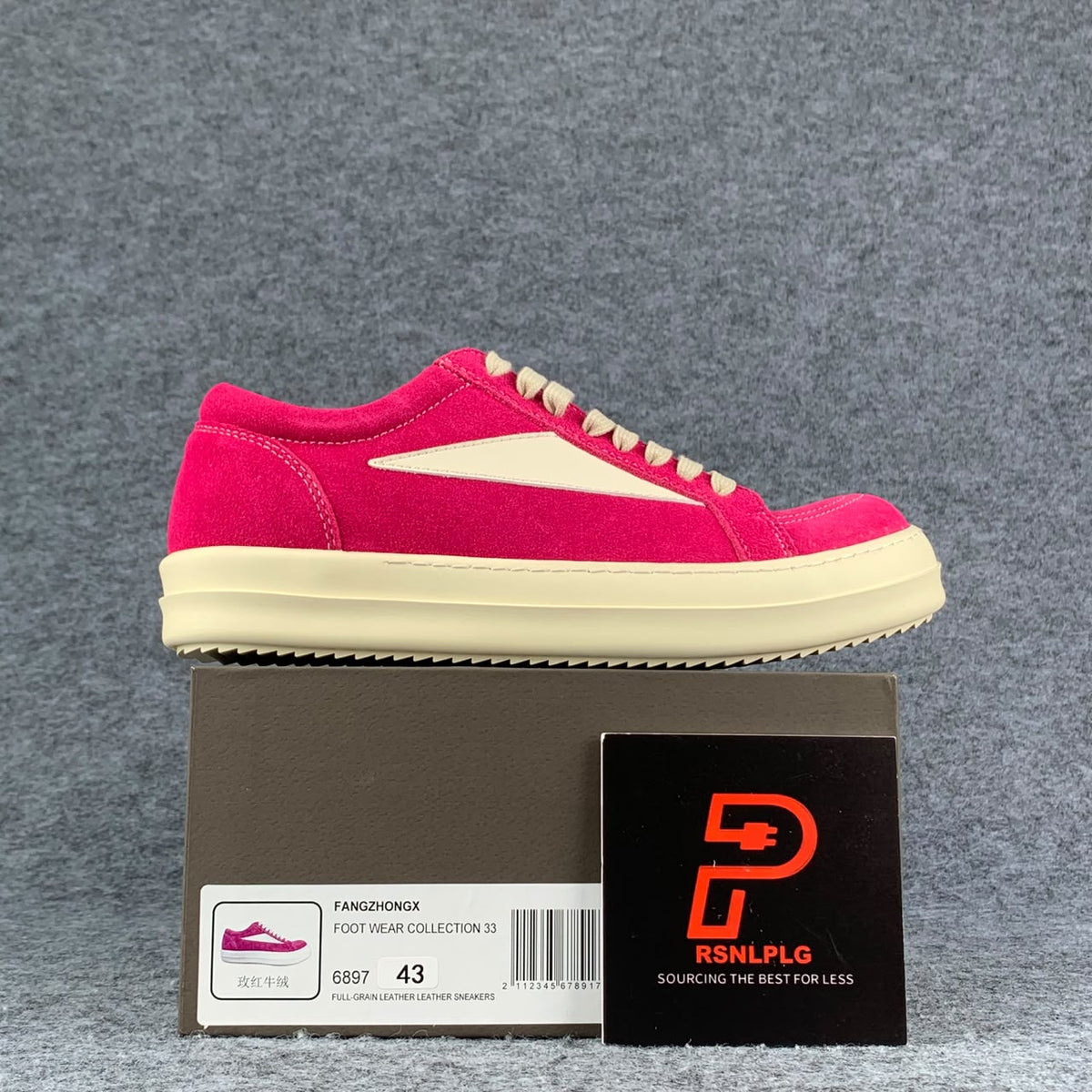Rick Owens Wmns EDFU Suede Leather Vintage Low 'Hot Pink'
