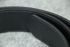 Double G Leather Belt with Antique Brass Buckle, 1” Width ‘Black’