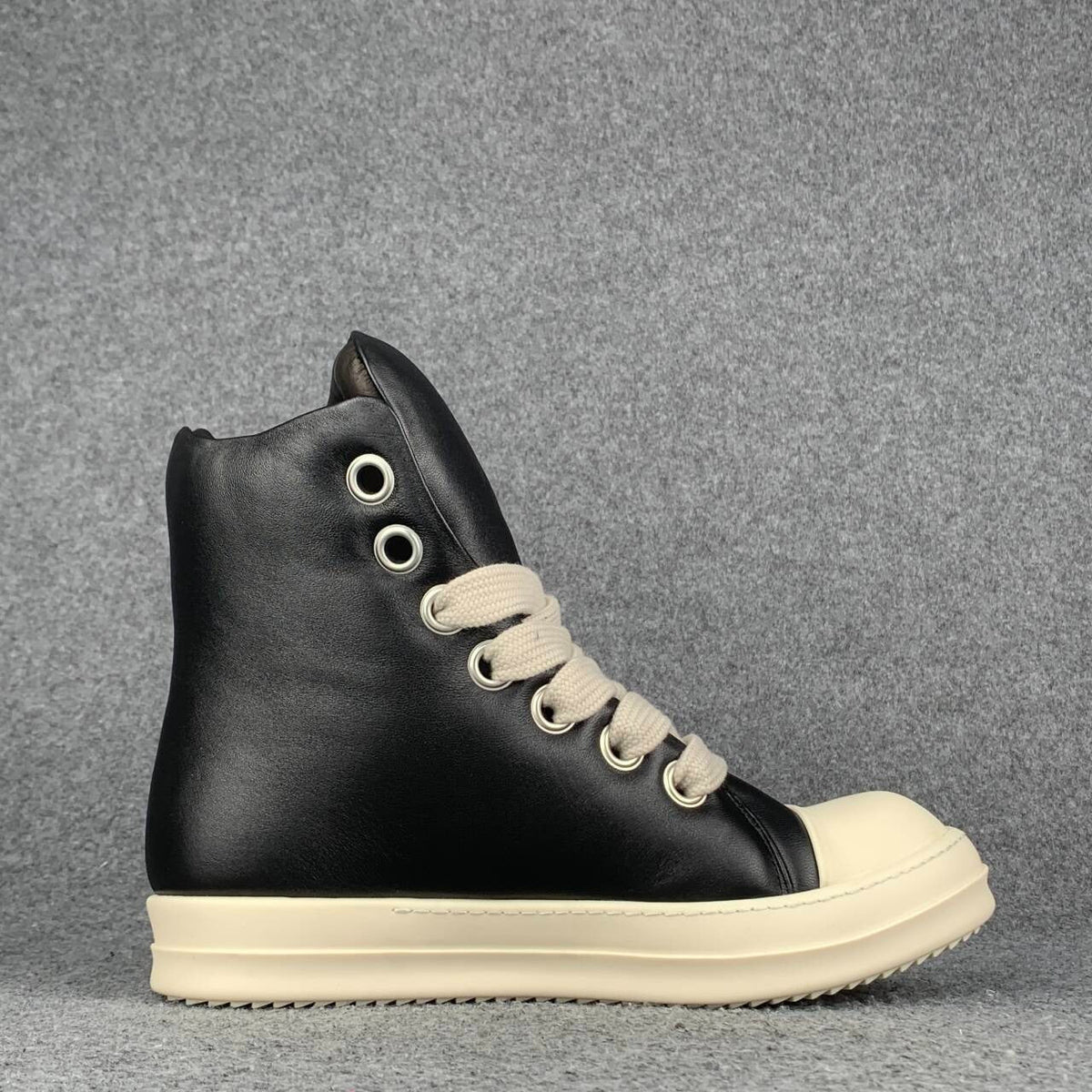 Rick Owens Luxor Jumbo Lace Padded Sneaker 'Black Milk