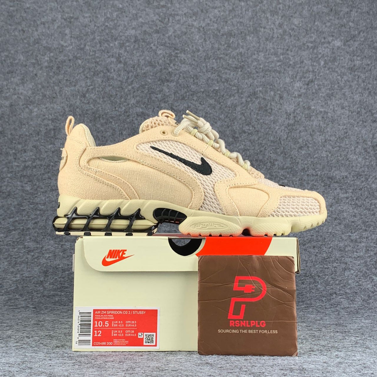 Stussy x Air Zoom Spiridon Caged 2 'Fossil'