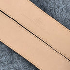 GG Leather Belt with Double G Buckle, 1.5” Width ‘Brown’