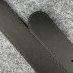 Double G Textured Leather Belt with Antique Brass Buckle, 1.5” Width ‘Black’