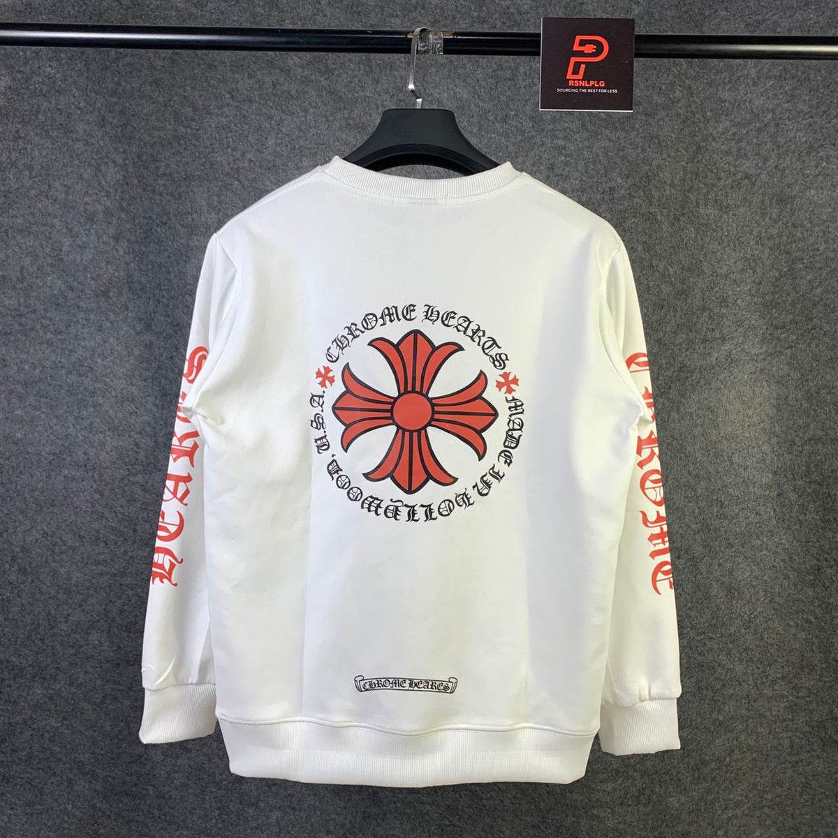 Chrome Hearts Made In Hollywood Plus Cross Long-Sleeve T-Shirt 'White/Red'