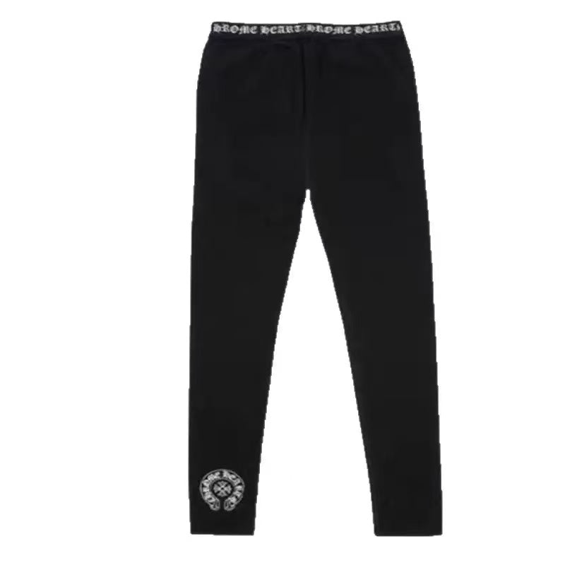 Chrome Hearts Black Horseshoe Logo Stretch Leggings ‘Black’