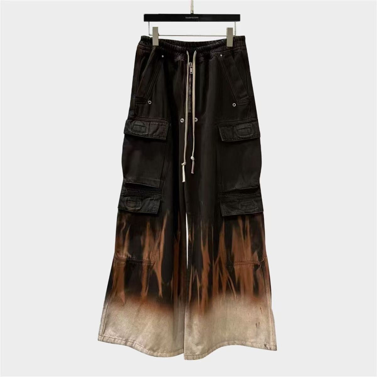 Rick Owens DRKSHDW Double Cargo Jumbo Belas Pants ‘Black Terra Flame’