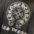 Chrome Hearts Las Vegas Horseshoe Floral Cross-Sleeve Zip Up Hoodie 'Black/White'