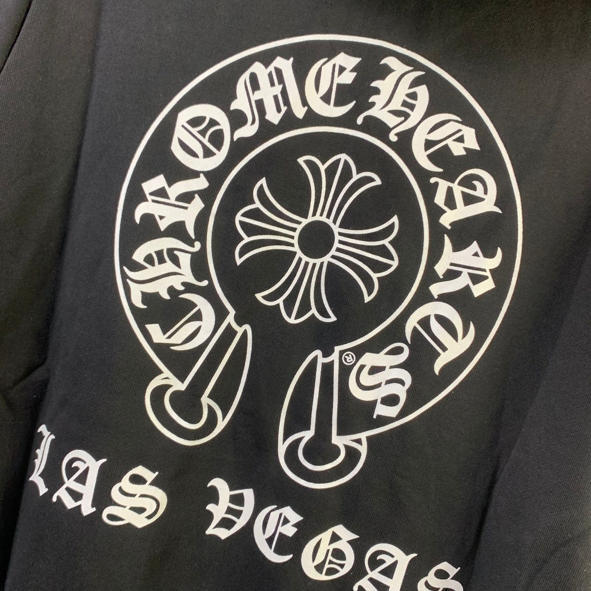 Chrome Hearts Las Vegas Horseshoe Floral Cross-Sleeve Zip Up Hoodie 'Black/White'