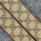 GG Leather Belt with Double G Buckle, 1.5” Width ‘Brown’