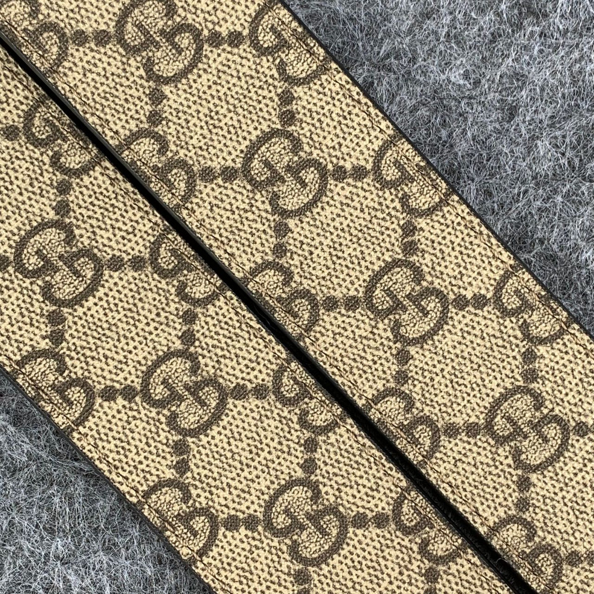GG Leather Belt with Double G Buckle, 1.5” Width ‘Brown’