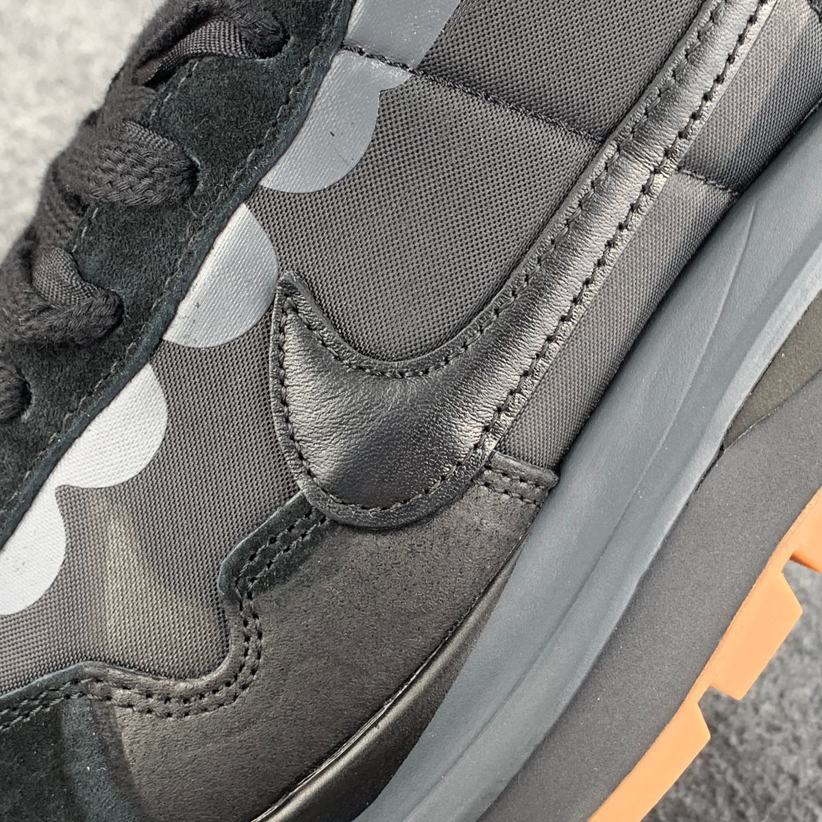 Sacai x VaporWaffle 'Black Gum'