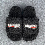 Balenciaga Wmns Furry Slides 'Black Red'