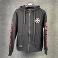 Chrome Hearts Made In Hollywood Plus Cross Zip Up Hoodie 'Black/Red'