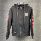 Chrome Hearts Made In Hollywood Plus Cross Zip Up Hoodie 'Black/Red'