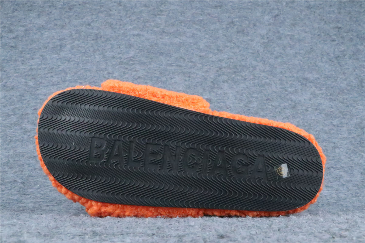 Balenciaga Furry Open Mule 'Pop Orange White Red'