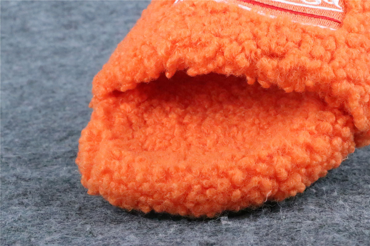 Balenciaga Furry Open Mule 'Pop Orange White Red'