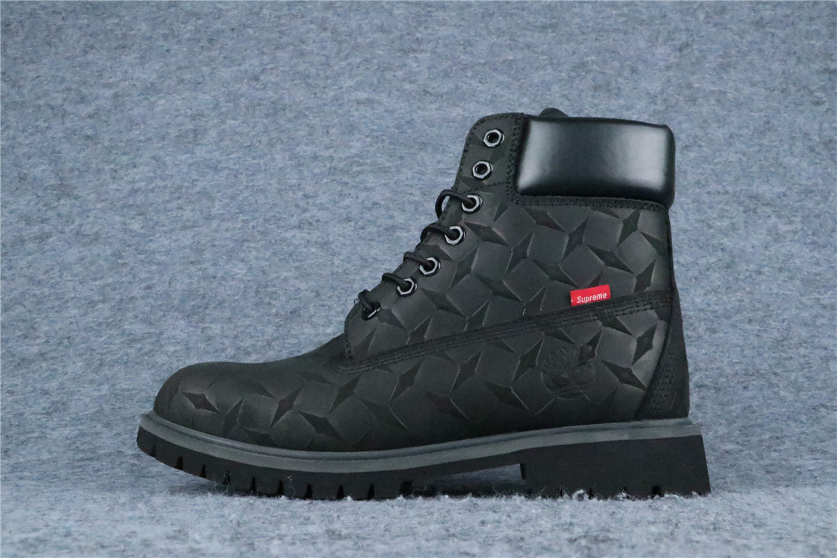 Supreme x Timberland 6 Inch Premium Waterproof Boot 'Embossed Diamond Plate - Black'