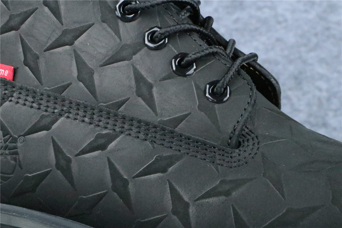 Supreme x Timberland 6 Inch Premium Waterproof Boot 'Embossed Diamond Plate - Black'