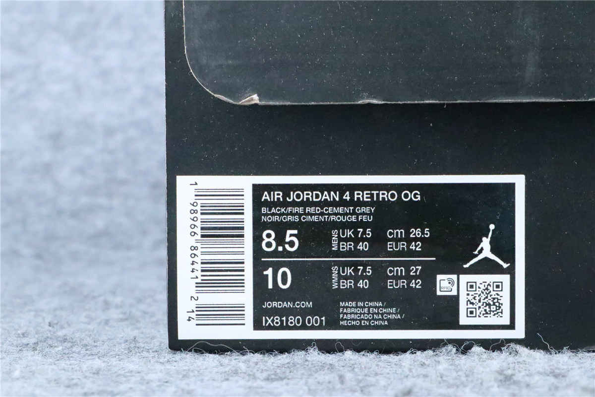 Air Jordan 4 Retro OG 'Bred' 2026 (US Warehouse, No QC)