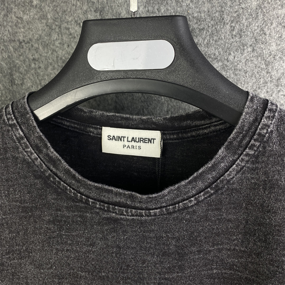 Saint Laurent Destroyed T-Shirt 'Washed Black'