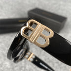 Balenciaga BB0095S 001 Sunglasses 'Black Gold'
