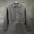 PRADA Women's Grey Denim Blouson Jacket 'Gray'