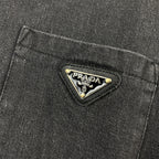 PRADA Women's Grey Denim Blouson Jacket 'Gray'