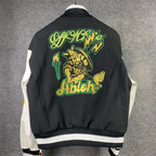 Off-White Graphics Leather Varsity 'Black/Yellow'